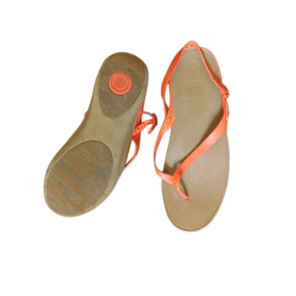 FitFlop Fit Flop Size 11 Orange Strappy Sandals - Picture 3 of 3
